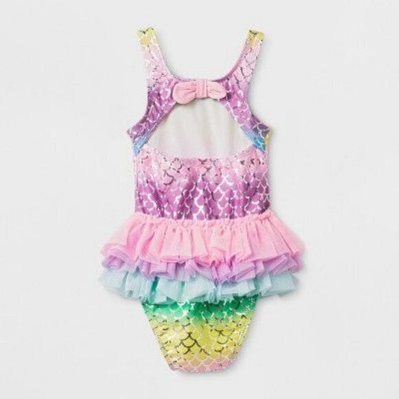 CAT & JACK Mermaid Tutu One Pice Swimsuit ~ 2T - Picture 3 of 11